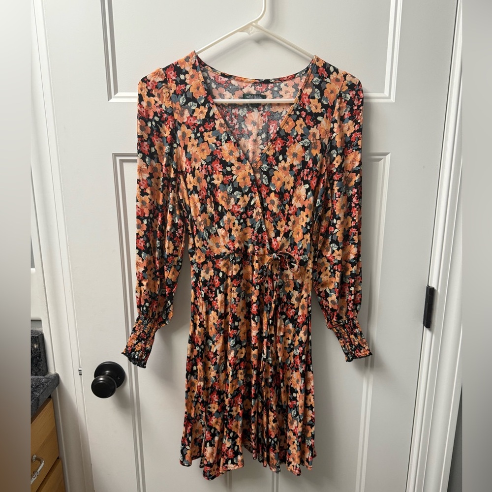 Wild Fable Floral Long Sleeve Wrap Dress